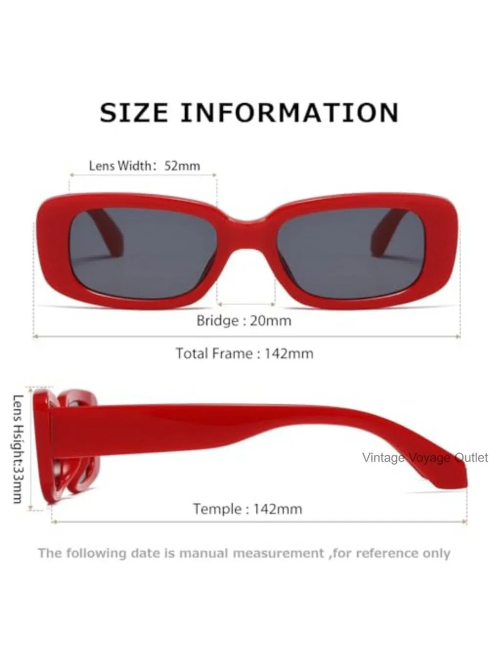 Retro Rectangle Sunglasses for Women UV400 Polycarbonate Lens Driving Travel